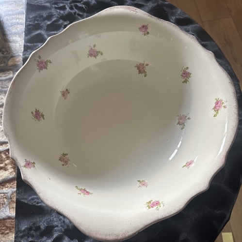 Basin wash white with floral - basin,