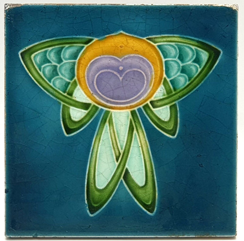 Art nouveau fireplace tile - art,