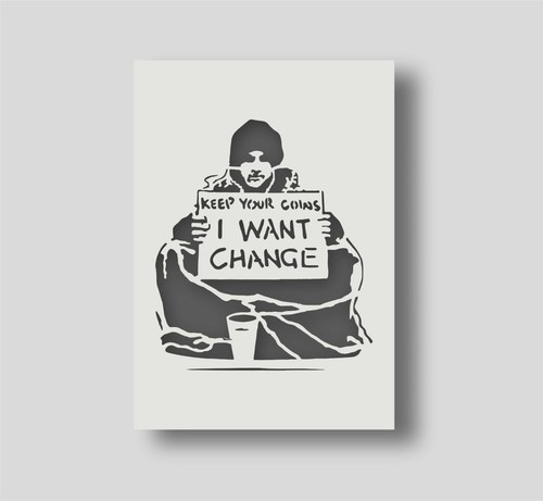 Banksy beggar want - banksy,