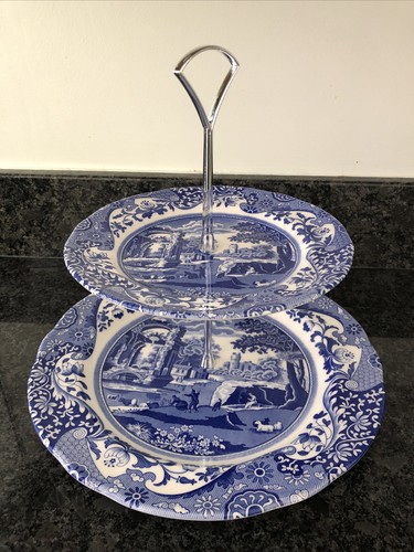 Spode blue italian two tier - two,