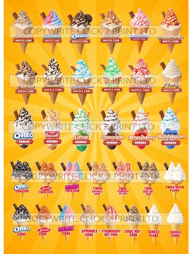 Soft serve ice cream menu - ice,