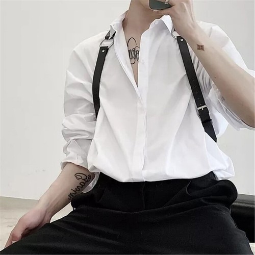 Men faux leather shoulder - men,