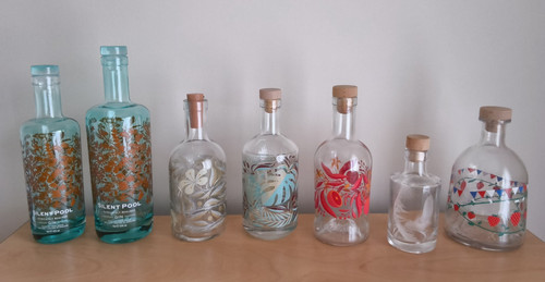 Glass decorative bottles with - glass,