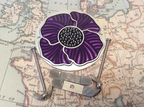 Purple enamelled poppy grille - purple,