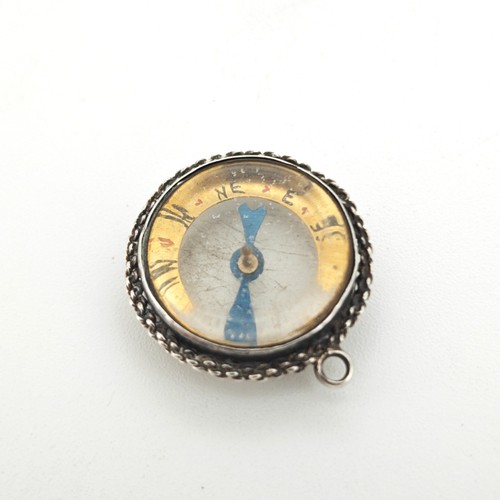 Antique silver compass - antique,