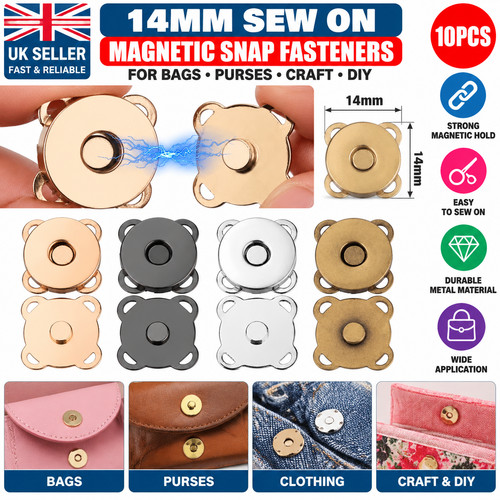 14mm sew magnetic snap - sew,