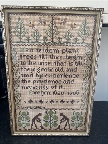 Vintage framed needlework - vintage,