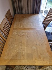 Solid Wood Dining Table with 6 Chairs Heavy, Extending