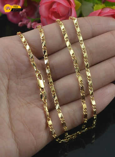 18k gold color filled necklace - 18k,