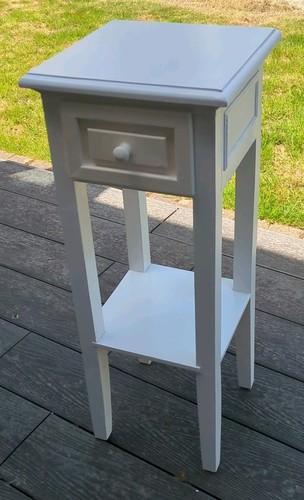 Wooden telephone table display - table,