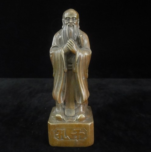 Old chinese bronze confucius - chinese,