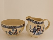 Old English Ironstone Cream And Sugar. Found In A Farmhouse