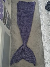 Knitted Purple Mermaid Tail Blanket Children's Soft Warm Girls'