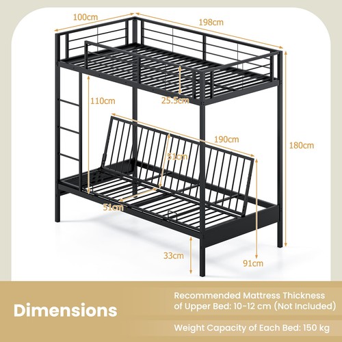 Gainoom twin over futon bunk - twin,
