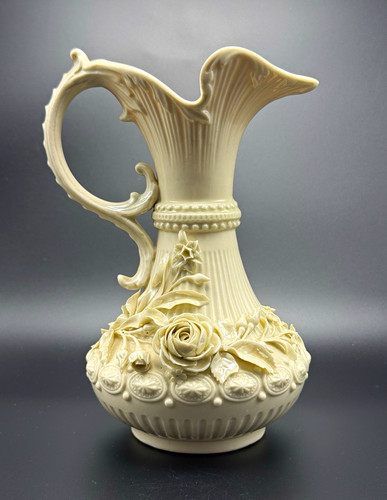 Ivory floral relief ceramic - floral,