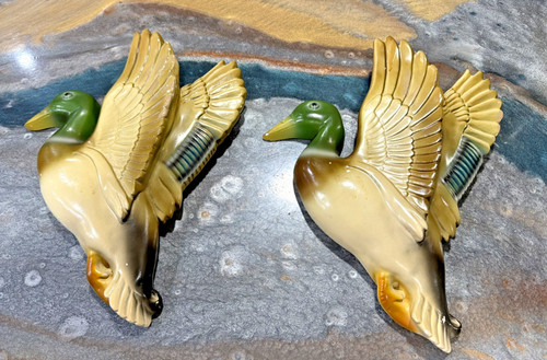 Vintage pair chalkware - pair, flying