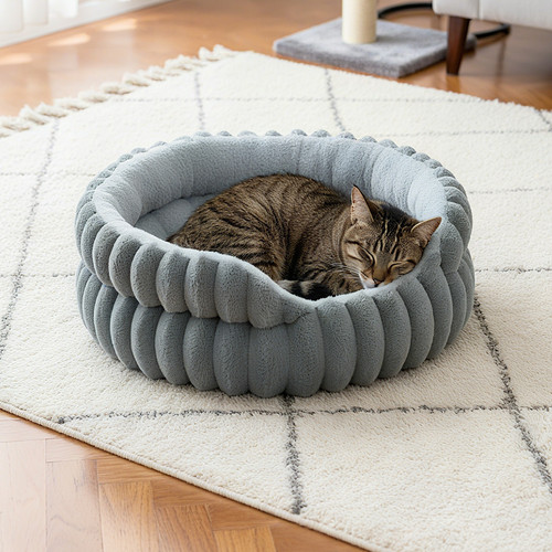 Large pet dog cat bed - bed, round