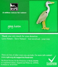 RSPB Pin Badge AMVfN Grey Heron (2011 Release) P00250