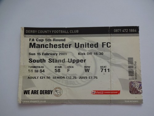 Ticket stub derby county v - ticket,
