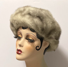 Vintage Mink Fur Beret Hat &