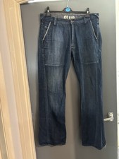 Vintage Blue Blood Men’s Baggy Jeans Straight Fit Jeans Waist 34 Blue Denim
