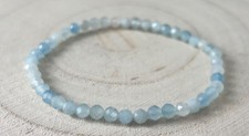 UK SELLER! 4mm Faceted Natural Gemstone beads Bracelet Healing Energising Stone