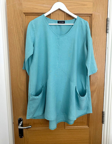 Turquoise aqua blue 100 linen - turquoise,