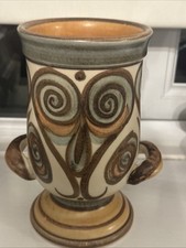 langley pottery stoneware two-handled vase