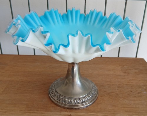 Antique blue and white - white, satin