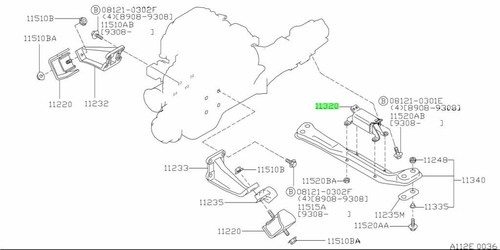 Insulator engine mounting - engine, rear