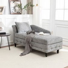 Modern Chaise Leisure Chair Upholstered Lounge Sofa With Left Armrest&Storage