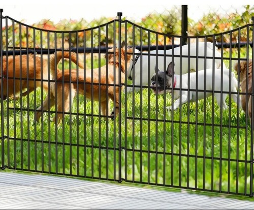 Metal garden fence with - 10,