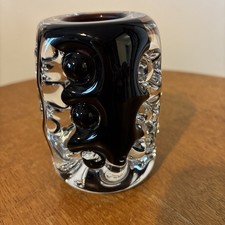 Jim Dyer Handmade Liskeard Glass Knobbly Vase Vintage MCM 1960s Danish Design