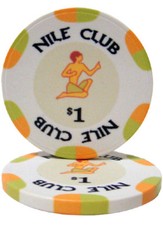 50 White $1 Nile Club Ceramic