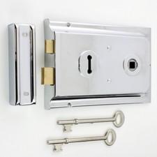 STEEL RIM SASH LOCK /LATCH old