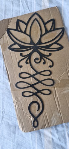 Black metal lotus flower - metal, wall