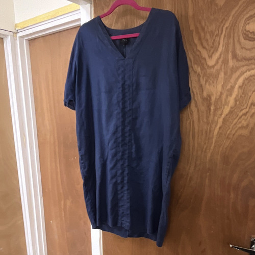 John lewis blue linen neck - blue,