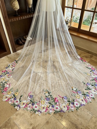 Luxury floral lace veil tier - luxury,
