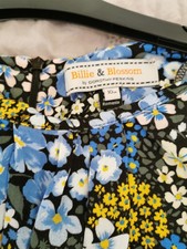 Billie & Blossom Women's Floral Dress Size 10 Blue&yelllow Floral Print