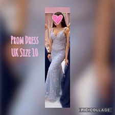 To The Nines Baby Blue & Silver Prom Dress Size 10 Less Than Half Price