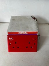PACK OF 10 - Clipsal E25RD RED 2 Gang Switched Heavy Duty Retro Socket Outlets