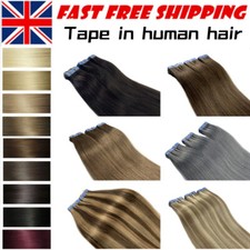 8A14''-20" Tape in Real Russian Remy Human Hair Extensions Skin Weft Thick Ombre