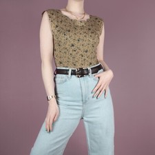 VINTAGE 80s 90s Beige Floral