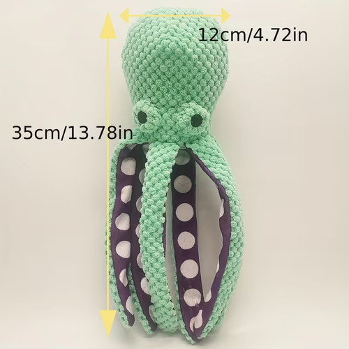 Dog teddy squeaky octopus - teddy,