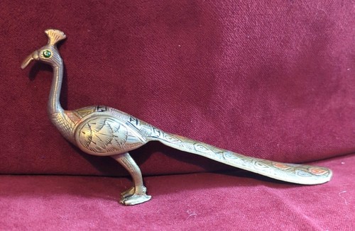 Brass peacock ornament - brass,