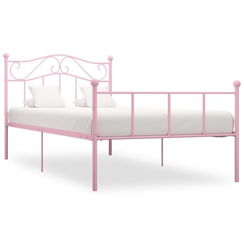 Bed frame pink metal - pink,