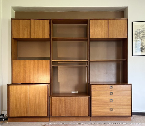 Plan mid century teak wall - plan,