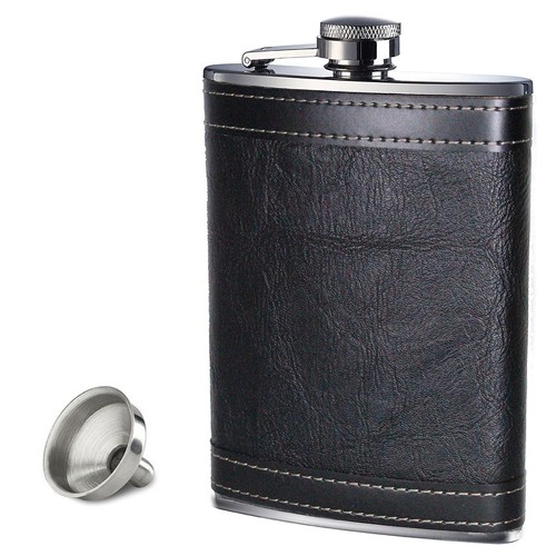 New 6oz hip flask black - new,