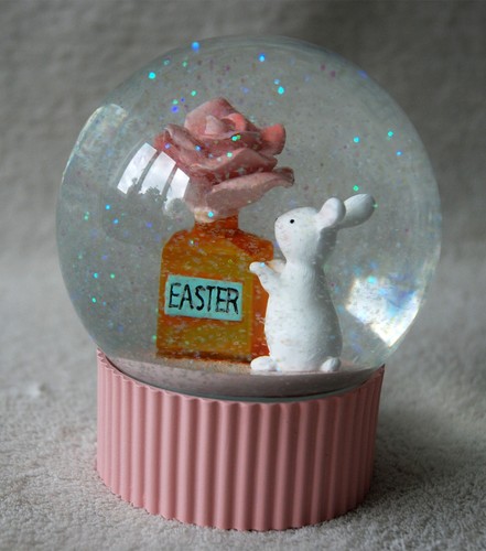 Easter glitter snow globe - easter,