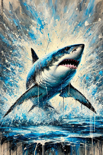 Great white shark poster print - shark,